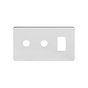 The Finsbury Collection Polished Chrome Flat Plate 3 Gang 1RM+2CM Dual Module Grid Switch Plate