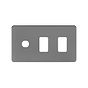 The Connaught Collection Black Nickel Flat Plate 3 Gang 2RM+1CM Dual Module Grid Switch Plate