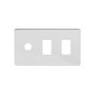 The Finsbury Collection Polished Chrome Flat Plate 3 Gang 2RM+1CM Dual Module Grid Switch Plate
