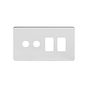 The Finsbury Collection Polished Chrome Flat Plate 4 Gang 2RM+2CM Dual Module Grid Switch Plate