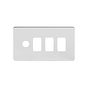 The Finsbury Collection Polished Chrome Flat Plate 4 Gang 3RM+1CM Dual Module Grid Switch Plate