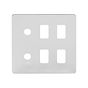 The Finsbury Collection Polished Chrome Flat Plate 6 Gang 4RM+2CM Dual Module Grid Switch Plate