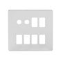 The Finsbury Collection Polished Chrome Flat Plate 8 Gang 4RM+4CM Dual Module Grid Switch Plate