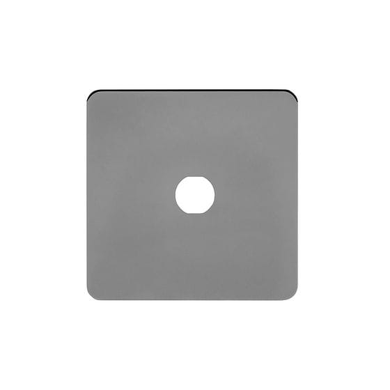 The Connaught Collection Black Nickel Flat Plate 1 Gang CM Circular Module Grid Switch Plate