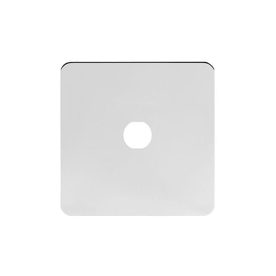 The Finsbury Collection Polished Chrome Flat Plate 1 Gang CM Circular Module Grid Switch Plate