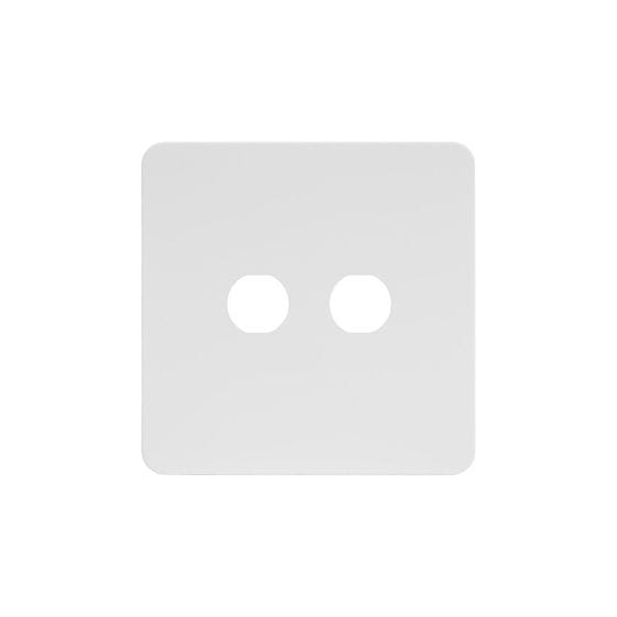 The Eldon Collection White Metal Flat Plate 2 Gang CM Circular Module Grid Switch Plate