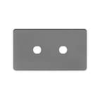 The Connaught Collection Black Nickel Flat Plate 2 Gang (Lg Plt) CM Circular Module Grid Switch Plate