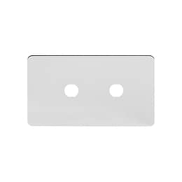 The Finsbury Collection Polished Chrome Flat Plate 2 Gang (Lg Plt) CM Circular Module Grid Switch Plate