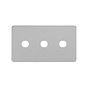 The Lombard Collection Brushed Chrome Flat Plate 3 Gang CM Circular Module Grid Switch Plate