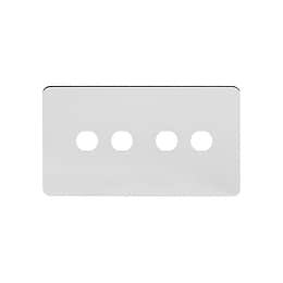 The Finsbury Collection Polished Chrome Flat Plate 4 Gang CM Circular Module Grid Switch Plate