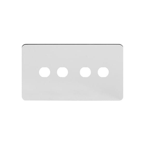 The Finsbury Collection Polished Chrome Flat Plate 4 Gang CM Circular Module Grid Switch Plate