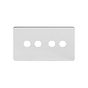 The Finsbury Collection Polished Chrome Flat Plate 4 Gang CM Circular Module Grid Switch Plate