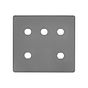 The Connaught Collection Black Nickel Flat Plate 5 Gang CM Circular Module Grid Switch Plate