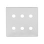 The Finsbury Collection Polished Chrome Flat Plate 6 Gang CM Circular Module Grid Switch Plate