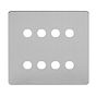 The Lombard Collection Brushed Chrome Flat Plate 8 Gang CM Circular Module Grid Switch Plate