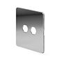 The Finsbury Collection Polished Chrome Flat Plate 2 Gang LT3 Toggle Plate ONLY