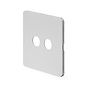 The Eldon Collection White Metal Flat Plate 2 Gang LT3 Toggle Plate ONLY