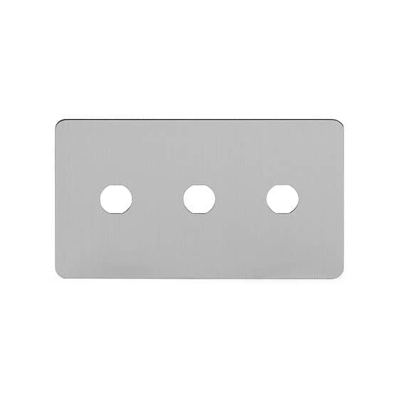 Soho Lighting Brushed Chrome Flat Plate 3 Gang Toggle Plates Screwless