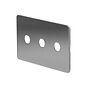 The Lombard Collection Brushed Chrome Flat Plate 3 Gang LT3 Toggle Plate ONLY