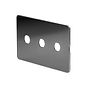 The Connaught Collection Black Nickel Flat Plate 3 Gang LT3 Toggle Plate ONLY