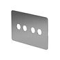 The Lombard Collection Brushed Chrome Flat Plate 4 Gang LT3 Toggle Plate ONLY