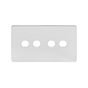 Soho Lighting Polished Chrome Flat Plate 4 Gang Toggle Plates Screwless