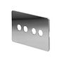 The Finsbury Collection Polished Chrome Flat Plate 4 Gang LT3 Toggle Plate ONLY