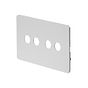 The Eldon Collection White Metal Flat Plate 4 Gang LT3 Toggle Plate ONLY