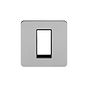 Soho Lighting Brushed Chrome Flat Plate Single Data Plate 1 Module Blk Ins Screwless