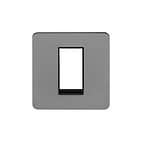 Soho Lighting Black Nickel Flat Plate Single Data Plate 1 Module Blk Ins Screwless