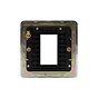 The Finsbury Collection Polished Chrome Black Insert Flat Plate 1 x25mm EM-Euro Module Faceplate