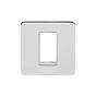 Soho Lighting Polished Chrome Flat Plate Single Data Plate 1 Module Wht Ins Screwless