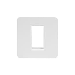 Soho Lighting White Metal Flat Plate Single Data Plate 1 Module Wht Ins Screwless