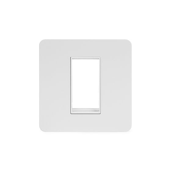 Soho Lighting White Metal Flat Plate Single Data Plate 1 Module Wht Ins Screwless