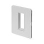 The Eldon Collection White Metal Flat Plate 1 x25mm EM-Euro Module Faceplate
