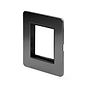 The Connaught Collection Black Nickel Flat Plate 2 x25mm EM-Euro Module Faceplate