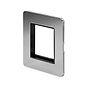 The Finsbury Collection Polished Chrome Black Insert Flat Plate 2 x25mm EM-Euro Module Faceplate
