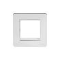 Soho Lighting Polished Chrome Flat Plate Single Data Plate 2 Modules Wht Ins Screwless