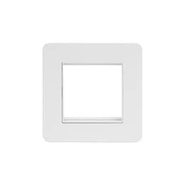 Soho Lighting White Metal Flat Plate Single Data Plate 2 Modules Wht Ins Screwless