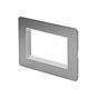 The Lombard Collection Brushed Chrome White Insert Flat Plate 4 x25mm EM-Euro Module Faceplate