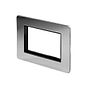The Finsbury Collection Polished Chrome Black Insert Flat Plate 4 x25mm EM-Euro Module Faceplate
