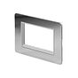 The Finsbury Collection Polished Chrome White Insert Flat Plate 4 x25mm EM-Euro Module Faceplate