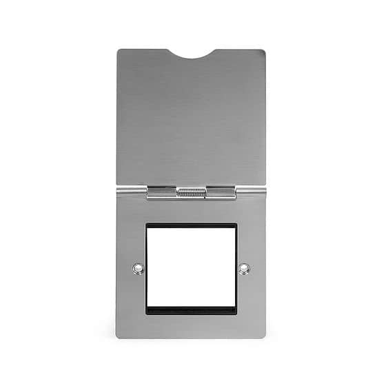 The Lombard Collection Brushed Chrome Black Insert Flat Plate 2 x25mm EM-Euro Module Floor Plate