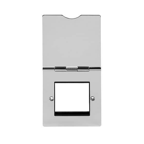 The Finsbury Collection Polished Chrome Black Insert Flat Plate 2 x25mm EM-Euro Module Floor Plate