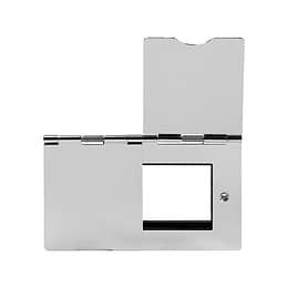 Soho Lighting Polished Chrome Flat Plate 4 Gang Euro Floor Plate Blk Ins Screwless