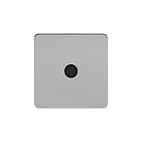 Soho Lighting Brushed Chrome Flat Plate 20A Flex Outlet Blk Ins Screwless