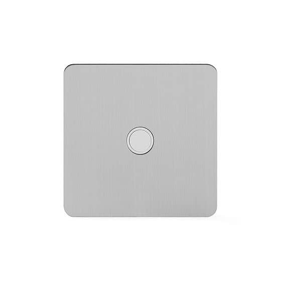 Soho Lighting Brushed Chrome Flat Plate 20A Flex Outlet Wht Ins Screwless