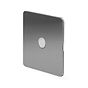 The Lombard Collection Brushed Chrome Flat Plate 20A Flex Outlet Wht Ins Screwless