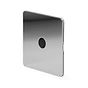 The Finsbury Collection Polished Chrome Flat Plate 20A Flex Outlet Blk Ins Screwless