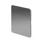 The Lombard Collection Brushed Chrome Flat Plate Single Blank Plates Screwless